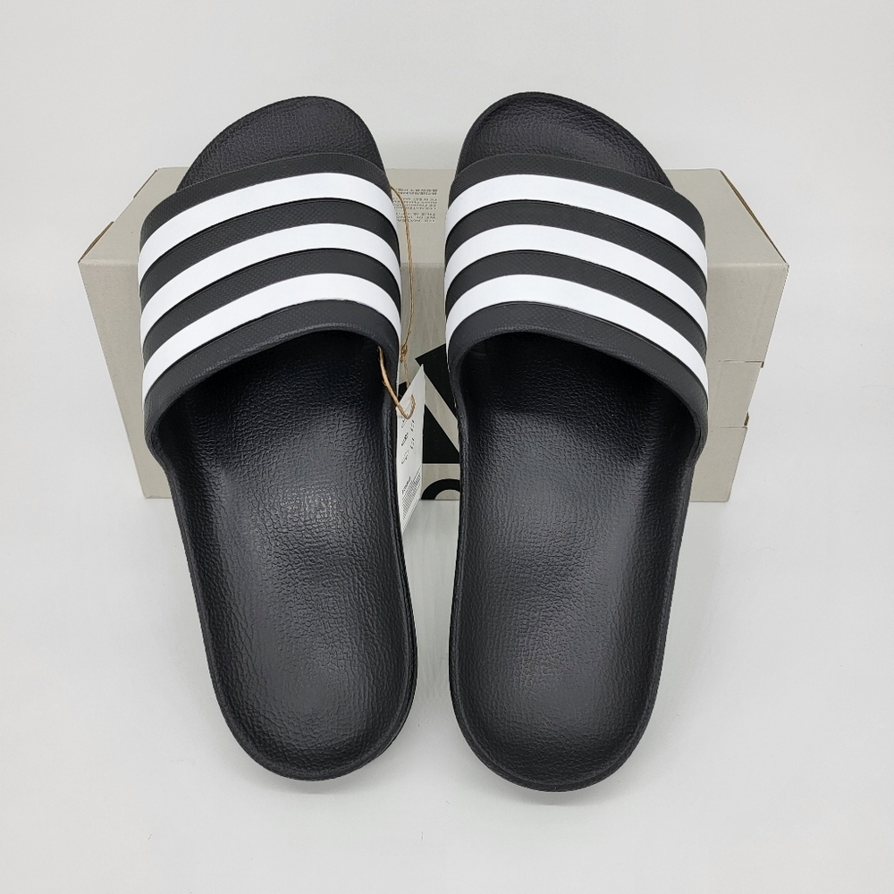 New Adidas Adilette Aqua Stripe Slides Men's Size 12 - Picture 5 of 7